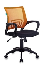 Кресло компьютерное Бюрократ оранжевый/черный лофт +экокожа